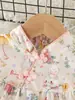 Vestido Novo de Verão para Menina Desenho de Coelho Girassol Estilo Chinês Manga Flutuante Vestido Cheongsam Sudeste Asiático Transfronteiriço