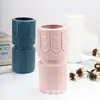 Jarrón de plástico colorido estilo europeo para el hogar flor seca dispositivo de flores decoración de mesa de comedor sala de estar contenedor de arreglo floral geométrico