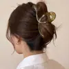 Diseño líneas geométricas parte posterior de la cabeza recogido pinza para el cabello femenino hielo transparente combinable horquilla de alta gama tocado pinza grande de tiburón