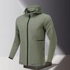 8597 Primavera 2025 Nueva Chaqueta de Manga Larga para Hombre Moda Casual Deportes Ajustado Elástico Fitness Exterior Cuello Exterior