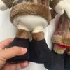 Desejo de Natal Tecido Xadrez Floco de Neve Pequeno Retrô Boneca Elástica Decoração de Hotel Bar Shopping Arranjo Ornamento