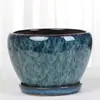 Maceta de cerámica extragrande con diseño de pavo real, color azul y rojo, con flores esmaltadas, para sala de estar, balcón, orquídea verde personalizada, Diaolan