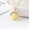 Pingente de Bola de Aromaterapia de Vidro Sem Tampa Colar de Perfume Esférico Corrente de Clavícula Simples e Fashion