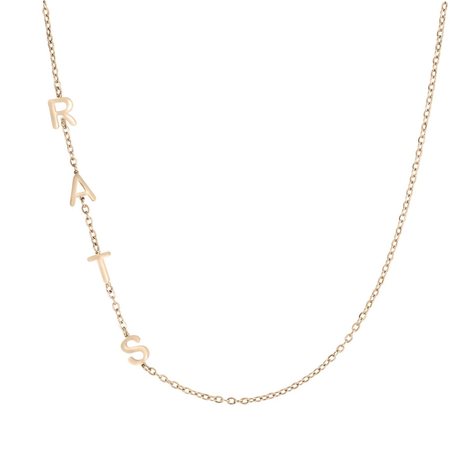 字母项链-玫瑰金色