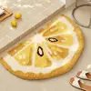 Tapete de chão irregular de flanela com estampa de frutas estilo Ins, tapete semicircular absorvente de água para banheiro, tapete especial antiderrapante para porta de banheiro