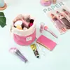 Bolsa Cosmética Cilíndrica de Terciopelo con Cordón Conveniente Bolsa de Almacenamiento para Viaje Bolsa de Almacenamiento para Cosméticos