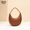 Bolso Nuevo de Media Luna Tejido de Moda Versátil para Hombro o Axila Bolso Grande de Alta Calidad para Mujer Bolso Cruzado de Mano