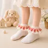 Calcetines de Encaje a Cuadros para Niños Calcetines Cortos Cómodos para Niñas Calcetines de Encaje de Princesa para Bebés Nuevos Calcetines para Bebés Lindos y Transpirables
