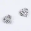Múltiples Estilos de Colgantes de Corazón Incrustados con Diamantes de Aleación, Collares, Pendientes de Lujo Ligero y Exquisitos para Mujer, Colgantes para Manualidades, Accesorios de Joyería