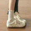 Zapatos de Lona de Suela Gruesa para Verano Zapatos Blancos Finos Transpirables Que No Cansan los Pies Zapatos de Mujer Versátiles Cómodos Zapatos de Entrenamiento Alemanes