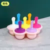 Molde Casero para Helado Molde de Bandeja de Hielo de Siete Agujeros Mini Cubitos de Hielo para Niños Caja de Suplementos Alimenticios Caja para Bebé Molde de Silicona Colorido