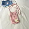 Shuai Mijia 2026 Nueva Bolsa Tejida Linda Bolso Cruzado para Teléfono Bolso Pequeño de Punto Hueco Bolsa de Playa