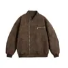 Jaqueta de Couro para Motocicleta Street Style Americano para Homens, Novo Modelo de Outono, Casaco Casual Legal e Solto com Gola Reversível, Top Tendência