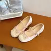 Primer Encuentro Temporada Zapatos Planos de Ballet con Lazo para Aumentar Altura para Mujer 2026 Modelo Nuevo, Lucen Geniales con Faldas, Zapatos Mary Jane Franceses