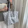 Bolso de Mano Grande de Estilo Coreano Ins Estilo Perezoso con Estampado de Rayas Estrella Letra para Mujer, Artístico y Casual