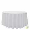 Mantel Redondo Liso para Hotel Poliéster Color Sólido Blanco y Negro Transfronterizo Restaurante Banquete Boda Mantel de Hotel 190g