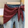 Bufanda Triángulo Flor de Anacardo Coreana Cortina de Trasero Accesorios en Capas para Mujer Cinturón de Jeans Cintura Bufanda de Seda Camisa a Juego para Viaje