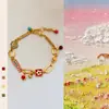Nuevo Estilo Chino Retro Moda Exquisito Temperamento Versátil Esmalte Flor Pulsera Lujo Ligero Joyería de Borlas de Gama Alta