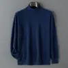 Suéter de Cuello Alto Nuevo para Hombre Otoño e Invierno Andy Terciopelo Tejido Pulóver Manga Larga Casual Capa Base Talla Grande Transfronterizo