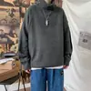 Suéter de Cuello Alto Otoño/Invierno 2025 Unisex Estilo Perezoso Holgado Color Sólido Tejido Marca de Tendencia Ins Estilo Callejero Japonés