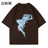 Camiseta de manga corta de algodón puro de comercio exterior LAZADA para hombre, camiseta de verano con estampado para parejas, marca de moda de calle, holgada, de media manga, transfronteriza