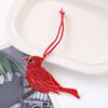 Ornamento de Pássaro Vermelho com Diamantes Incrustados em Liga Personalizada Decoração de Natal Pássaro Líder de Roupão Vermelho Pendurado na Janela Presente de Feriado