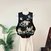 Chal bordado floral y de pájaros estilo chino nuevo Zhi Li, nuevo modelo otoño 2026, cuello redondo, chaleco con dobladillo de pétalos estilo nacional para mujer