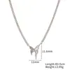 Menina Borboleta com Diamantes Cintilantes, Menina Fada Animal, Clavícula Fresca e Luxuosa de Zircônia Microcravejada de Nicho, Gentil Elegante, Colar Popular