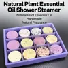 Pastillas Aromaterapéuticas para Ducha Transfronterizas, Set de 12 Piezas, Caja de Pastillas de Sales de Baño para Uso en Baño del Hogar y Hotel, Pastillas de Aceite Esencial para Fragancia de Baño