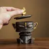 Quemador de Incienso Creativo Sanxingdui Pequeño para Interiores Nube Auspiciosa Quemador de Incienso para Riqueza y Prosperidad Mini Hueco Quemador de Aromaterapia Adorno Quemador de Incienso