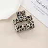Grampo de Garra Grande Estiloso com Estampa de Leopardo Moda Retro Coreana para Mulheres, Grampo de Tubarão Grande para Penteado no Topo da Cabeça, Versão Grossa