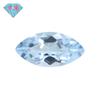 Huagang Gem Forma de Olho de Cavalo Topázio Azul Celeste Pedra Nua Topázio Pontiagudo Topázio Azul Natural Forma de Folha de Topázio