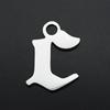 Siete cuentas 5/paquete colgante de letra hueca de acero de titanio transfronterizo nuevo accesorios de joyería de acero inoxidable diy letras inglesas