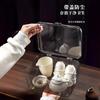 Caixa de Armazenamento para Conjunto de Chá com Tampa à Prova de Poeira Transparente para Mesa de Chá Suporte de Armazenamento para Xícaras de Chá Suporte de Armazenamento para Bule de Chá Kung Fu