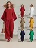 Nuevos Trajes de Comercio Exterior para Mujer 2026 Moda Casual Independiente Ropa para Mujer Amazon Europeos y Americanos Trajes de Pantalón de Pierna Ancha