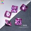Corindón rosa de gema en ángulo recto cuadrado #2, corte de base cuadrada y puntiaguda, piedra suelta de corindón rosa, venta al por mayor de fábrica de Wuzhou