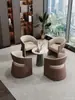 Mesa e Cadeiras para Negociação em Escritório de Vendas Combinação Luxo Leve Novo Estilo Chinês Hall de Escritório de Vendas Recepção Uma Mesa Quatro Cadeiras Mesa Redonda para Negociação