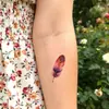 Nuevas Calcomanías de Tatuajes de Plumas con Diseños de Pájaros Pavo Real de Colores Difuminados para Brazos, Adecuadas para Fiestas de Cumpleaños Infantiles, Tatuajes Desechables Impermeables