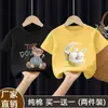 Estilo Caliente de Verano Manga Corta Niñas Camiseta de Manga Corta 100% Algodón Verano 2025 Nuevo Estilo Tops y Camisetas para Niñas
