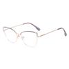 F93100 exportación mujer combinación de colores nuevo anti-luz azul miopía lente plana marco de gafas transfronterizo ojo de gato marco hueco