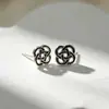 Série de Brincos de Sete Dias Brincos Vazados de Resina com Agulhas de Prata S925, Brincos Femininos com Design de Nicho Versátil e na Moda Atacado