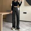 Jeans de Pierna Recta de Cintura Alta Azul Retro Outfit 2025 Pantalones de Pierna Ancha para Mujer Personalizados Diseño Versátil