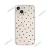 Transfronterizo Temu Más Vendido Simple Pantalla Completa Estampado de Corazones Pequeños Transparente Funda para iPhone18Pm Cubierta Completa Ultra-Delgada Funda para Teléfono