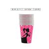 Plato de papel rosa Barbie tema Barbie Girl vaso de papel servilleta juego de vajilla desechable decoración para fiesta navideña