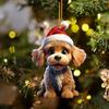 Colgante de árbol de Navidad de perro de dibujos animados de acrílico nuevo transfronterizo Colgante de decoración de árbol de Navidad Colgante de llavero lindo