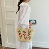 Bolso de Mano Tejido a Mano de Cereza Dulce, Bolso de Mano Dulce y Lindo para Mujer de Verano, Bolso de Playa Estilo Vacacional