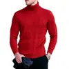 2026 Comercio Exterior Transfronterizo Otoño e Invierno Suéter Cálido de Punto para Hombre Cuello Alto Tejido de Trenza Talla Grande Suéter Base Pullover