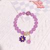 Popular Pulsera de Cuentas de Vidrio Agrietadas Hielo Degradado Flor de Cerezo Cuentas de Flor de Cerezo 10 mm Pulsera Versátil y Fresca en Verano