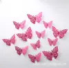 R 12 Adesivos de Parede Borboleta Oca com Textura de Metal 3D Comércio Exterior Transfronteiriço Borboleta de Simulação Tridimensional Adesivos para Casa