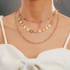 Colar Criativo de Coração de Pêssego Amor Feminino Ins Nicho Personalidade Luz de Luxo Avançado Doce Diamante Rosa Amor Corrente Clavicular Atacado